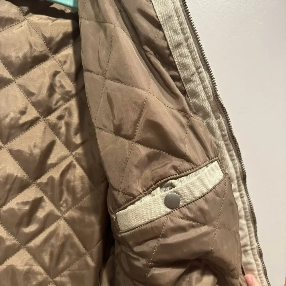 Wallace & Barnes Work Jacket Canvas Chore Barn Coat Insulated Tan Zip Up Men XXL